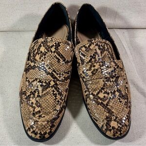 Zara Trafaluc Women's Snakeskin Brown and Black Loafers EU Size 39